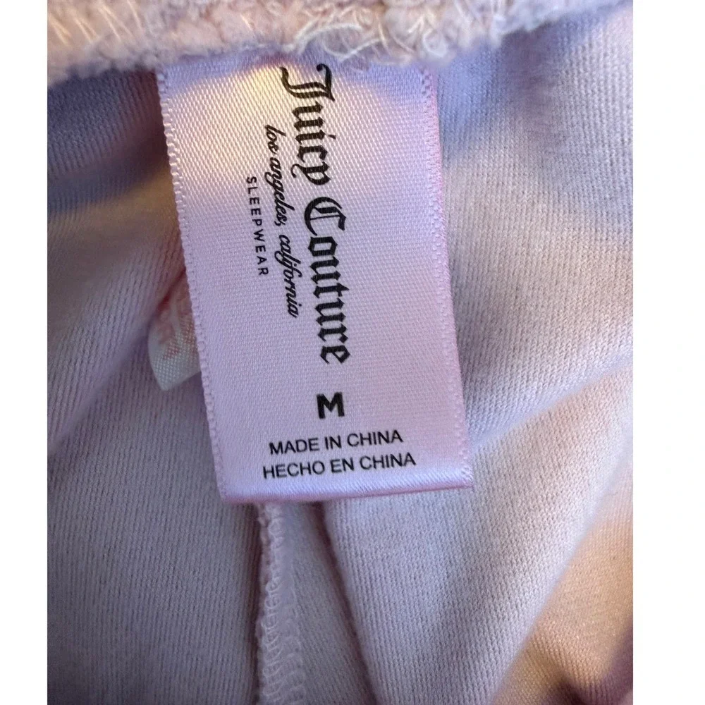 Juicy Couture Pink Velour Rhinestone Logo‎ Joggers Sleepwear Pants Medium
